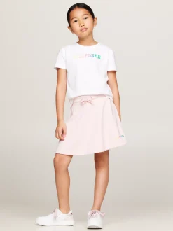 Spodnie, Szorty I Spódnice*Tommy Hilfiger Spódnica Z Logo Hilfiger Wykonanym Czcionką Monotypową WHIMSY PINK