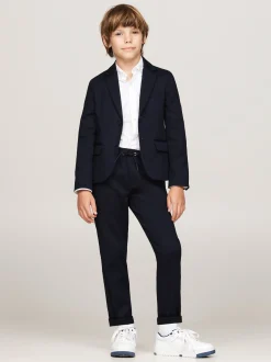 Spodnie I Szorty*Tommy Hilfiger Spodnie Bez Zapięcia Z Prostymi Nogawkami DESERT SKY