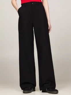Spodnie*Tommy Hilfiger Spodnie Claire Z Wysokim Stanem BLACK