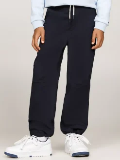Spodnie I Szorty*Tommy Hilfiger Spodnie O Kroju Oversize Z Troczkami DESERT SKY