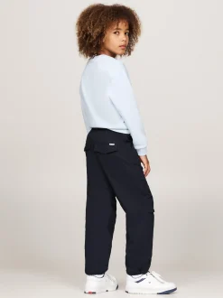 Spodnie I Szorty*Tommy Hilfiger Spodnie O Kroju Oversize Z Troczkami DESERT SKY