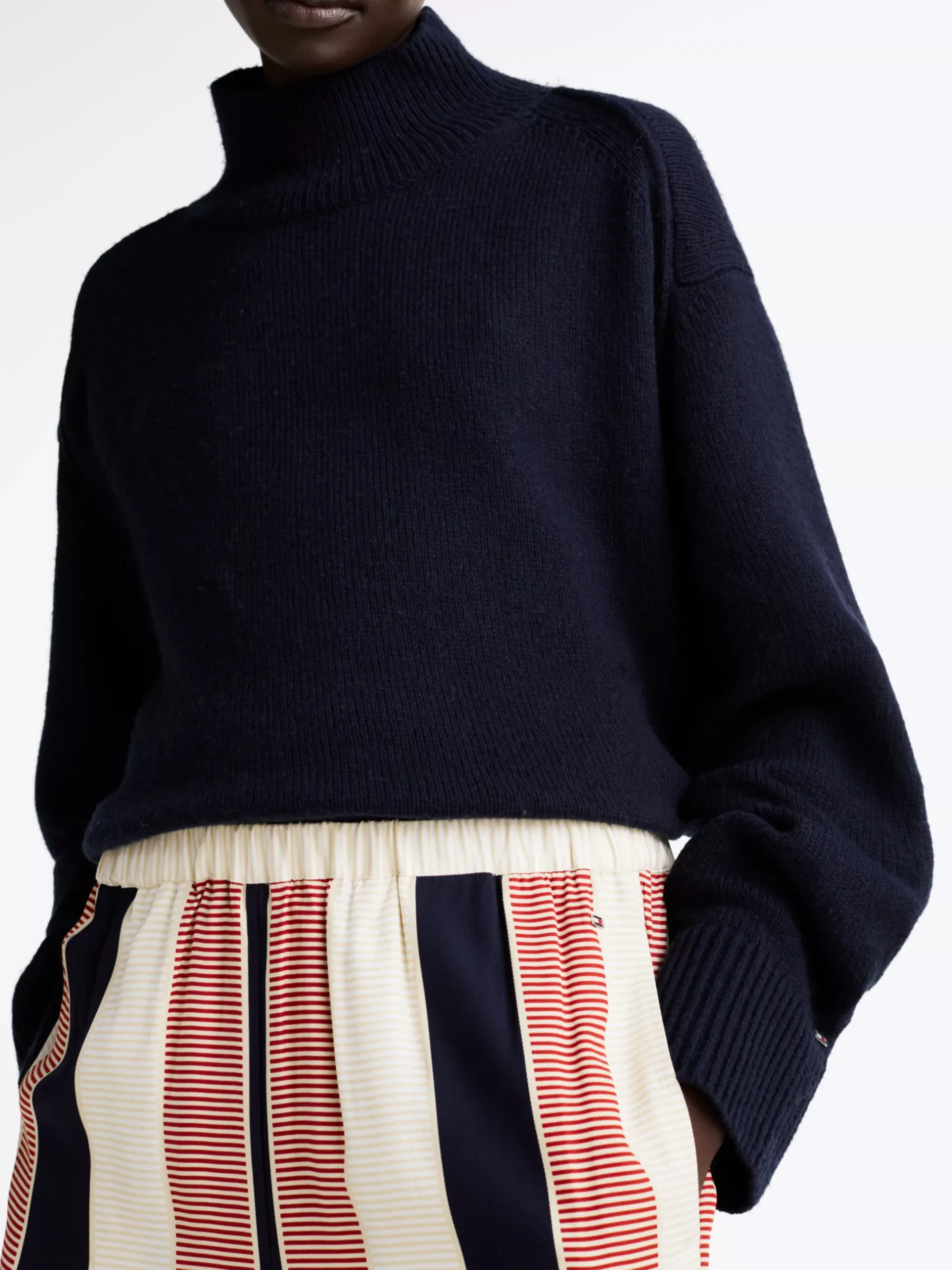 Spodnie*Tommy Hilfiger Spodnie O Luźnym Kroju LADDER GLOBAL STP/ COUNTRY IVORY