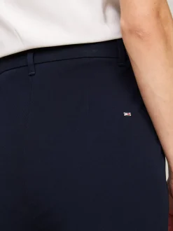 Spodnie*Tommy Hilfiger Spodnie O Wąskim Kroju Z Gabardyny DESERT SKY