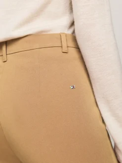 Spodnie*Tommy Hilfiger Spodnie O Wąskim Kroju Z Gabardyny CLASSIC KHAKI