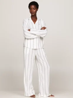 Piżamy & Odziez Nocna*Tommy Hilfiger Spodnie Od Piżamy TH Original THIN STRIPES IVORY
