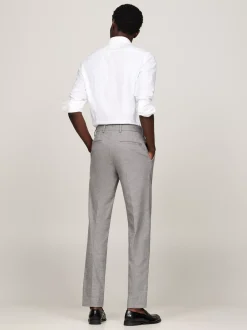 Spodnie*Tommy Hilfiger Spodnie Smart Casual O Melanżowym Splocie MEDIUM GREY HEATHER
