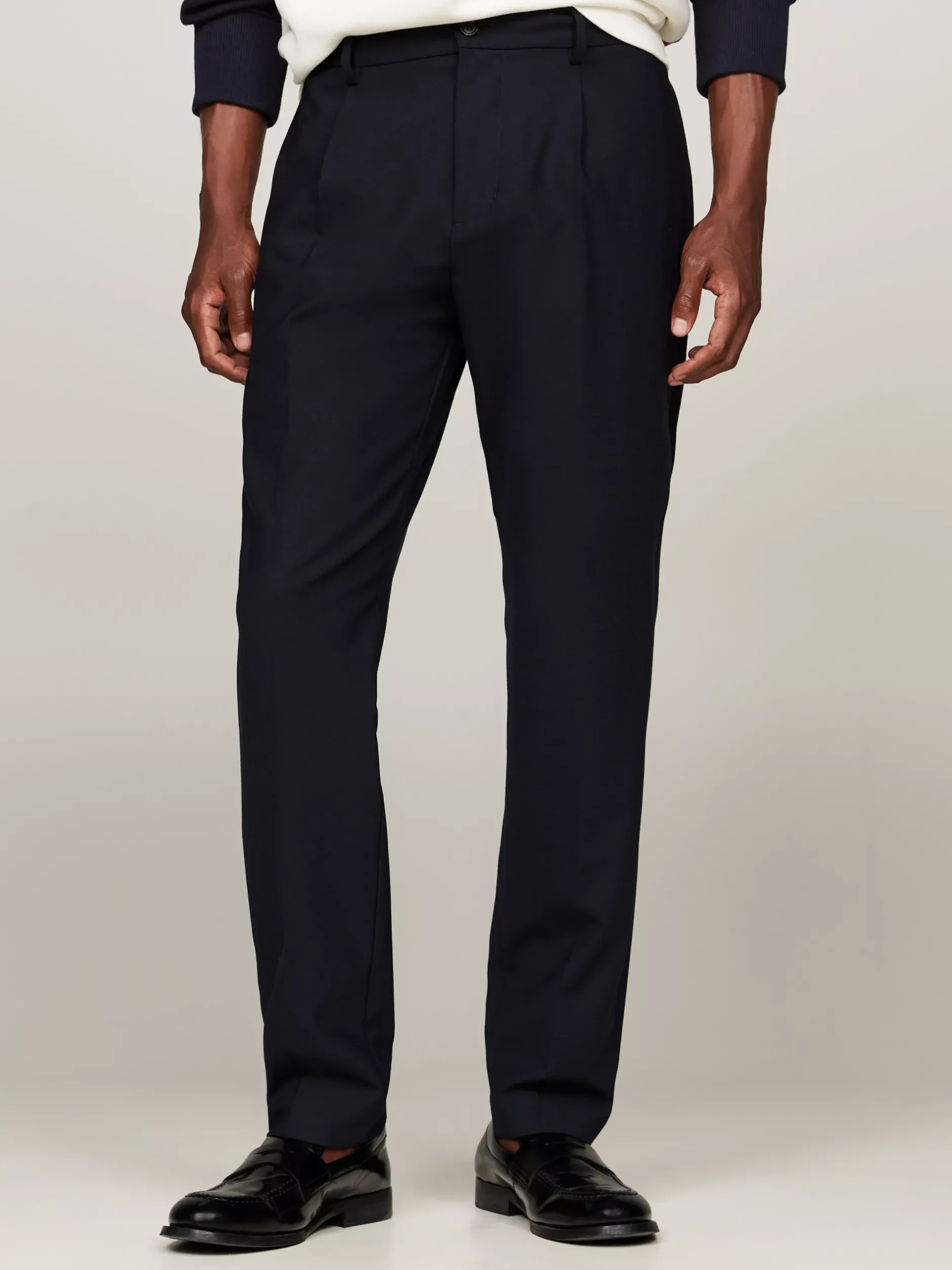 Spodnie*Tommy Hilfiger Spodnie Smart Casual Ze Zwężanymi Nogawkami DESERT SKY