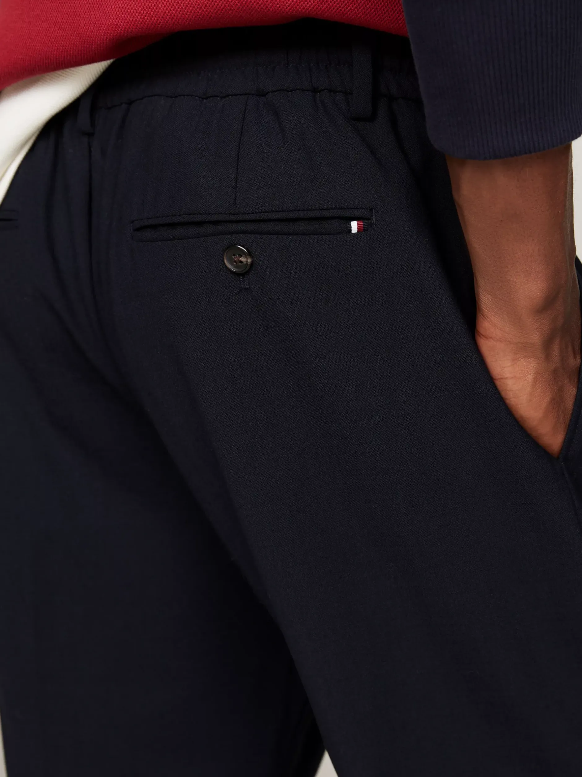 Spodnie*Tommy Hilfiger Spodnie Smart Casual Ze Zwężanymi Nogawkami DESERT SKY