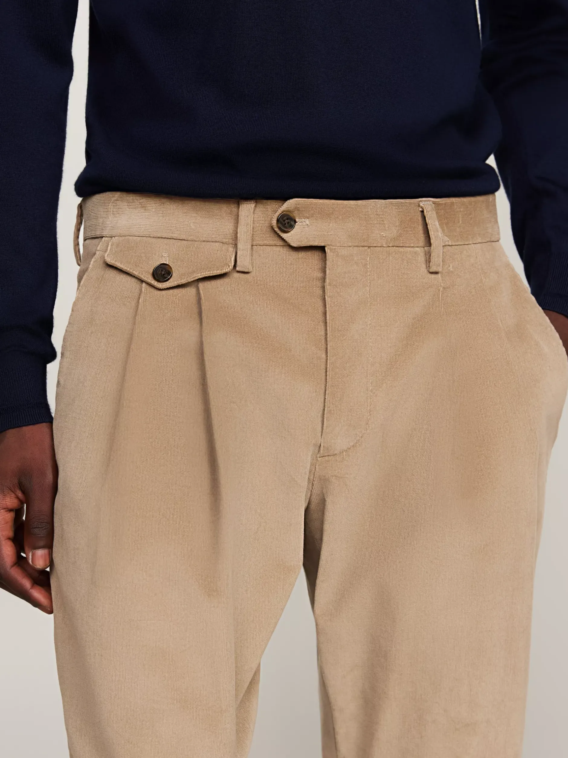 Garnitury I Kostiumy|Spodnie*Tommy Hilfiger Spodnie Sztruksowe Dopasowane Do Sylwetki BEIGE