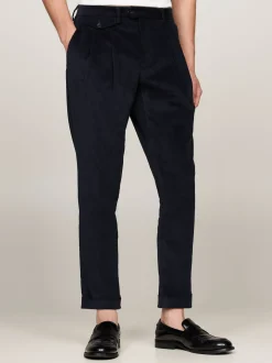 Garnitury I Kostiumy|Spodnie*Tommy Hilfiger Spodnie Sztruksowe Dopasowane Do Sylwetki BLUE