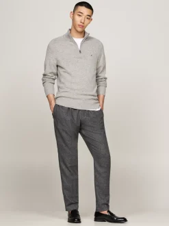 Spodnie*Tommy Hilfiger Spodnie W Jodełkę MEDIUM GREY HEATHER