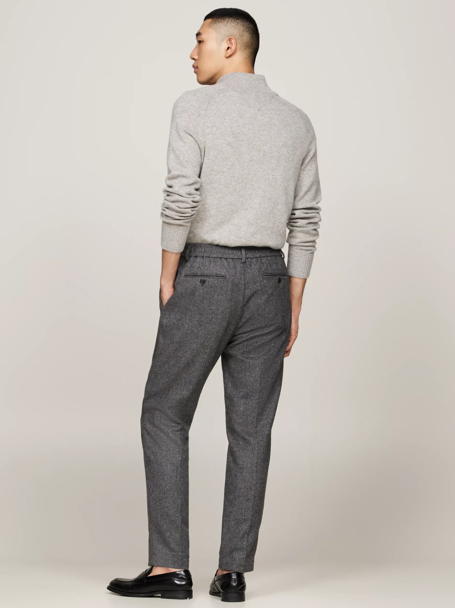 Spodnie*Tommy Hilfiger Spodnie W Jodełkę MEDIUM GREY HEATHER