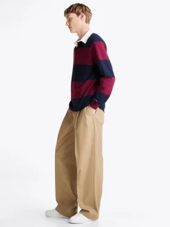 Spodnie*Tommy Hilfiger Spodnie Z Gabardyny Z Mieszanki Wełny BEIGE