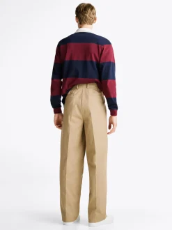 Spodnie*Tommy Hilfiger Spodnie Z Gabardyny Z Mieszanki Wełny BEIGE