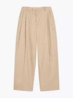 Spodnie*Tommy Hilfiger Spodnie Z Gabardyny Z Mieszanki Wełny BEIGE