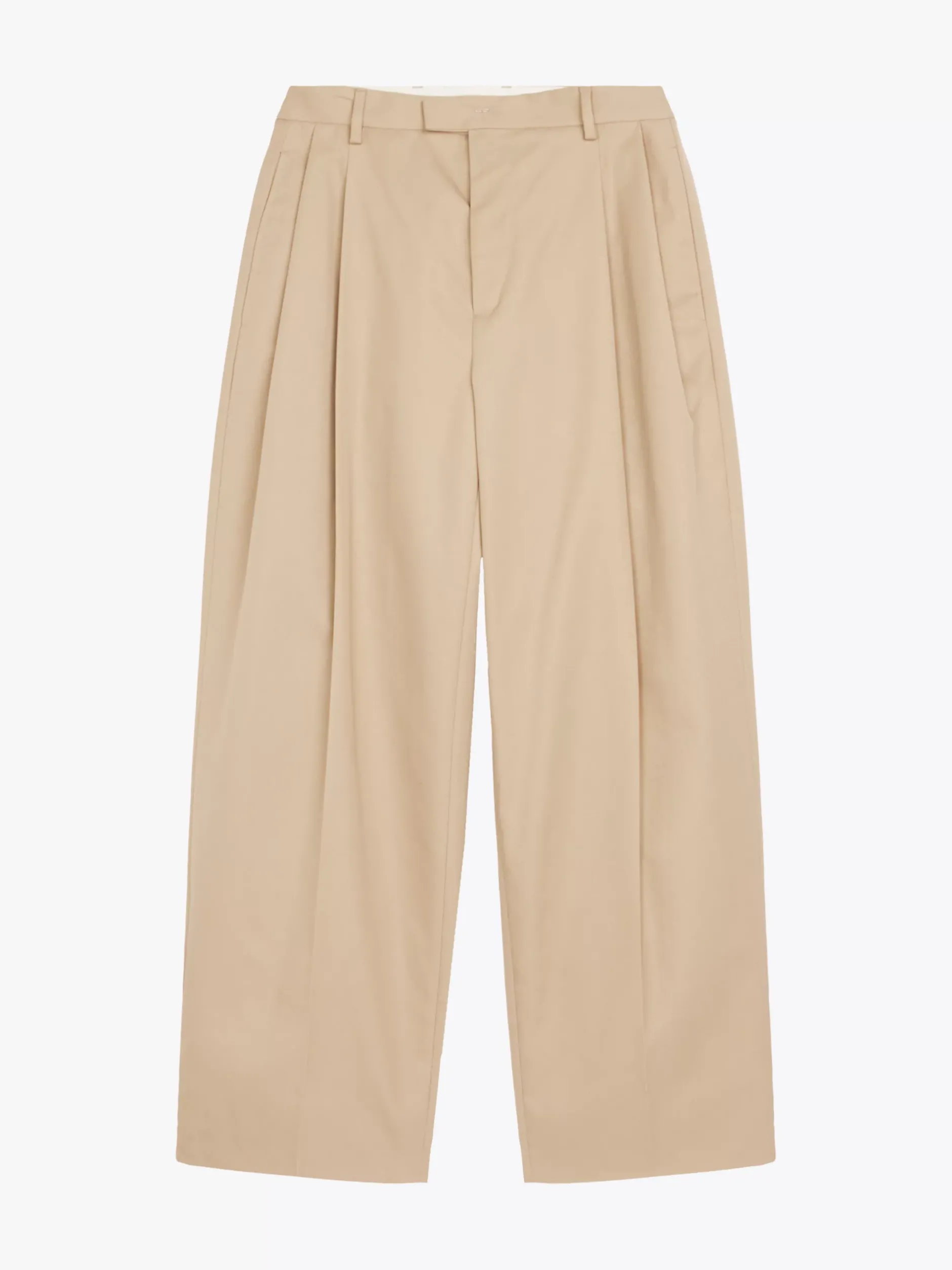 Spodnie*Tommy Hilfiger Spodnie Z Gabardyny Z Mieszanki Wełny BEIGE