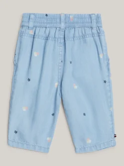 Dziewczynki|Chłopcy*Tommy Hilfiger Spodnie Z Nadrukiem W Kwiaty DENIM LIGHT