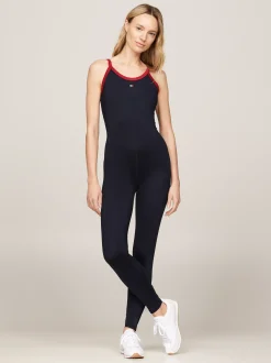 Sukienki*Tommy Hilfiger Sportowy Wąski Kombinezon Z Niskim Wsparciem DESERT SKY