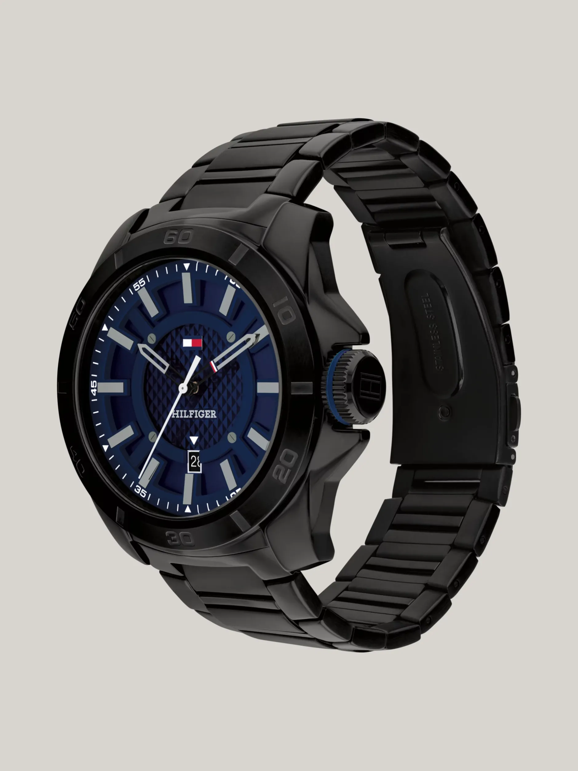 Zegarki*Tommy Hilfiger Sportowy Zegarek Z Czarną Bransoletą BLACK