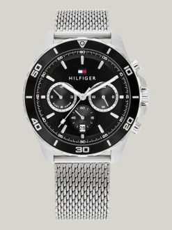 Zegarki*Tommy Hilfiger Sportowy Zegarek Z Siateczkową Bransoletą SILVER