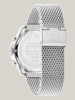 Zegarki*Tommy Hilfiger Sportowy Zegarek Z Siateczkową Bransoletą SILVER
