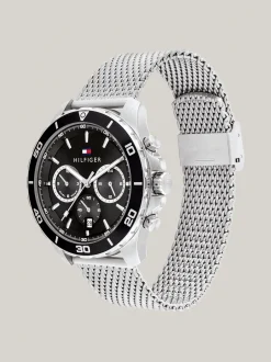 Zegarki*Tommy Hilfiger Sportowy Zegarek Z Siateczkową Bransoletą SILVER