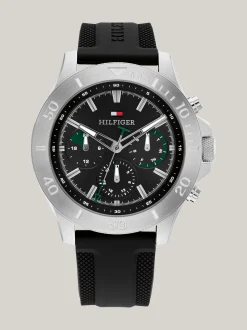 Zegarki*Tommy Hilfiger Sportowy Zegarek Z Silikonowym Paskiem BLACK