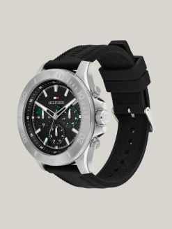 Zegarki*Tommy Hilfiger Sportowy Zegarek Z Silikonowym Paskiem BLACK