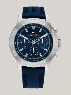 Zegarki*Tommy Hilfiger Sportowy Zegarek Z Silikonowym Paskiem BLUE