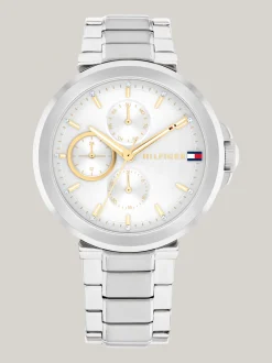 Zegarki*Tommy Hilfiger Stalowy Zegarek Z Niebieską Tarczą SILVER