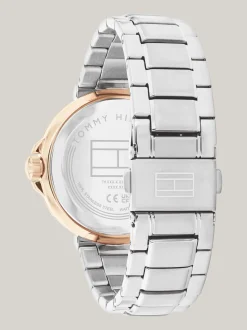 Zegarki*Tommy Hilfiger Stalowy Zegarek Z Niebieską Tarczą SILVER