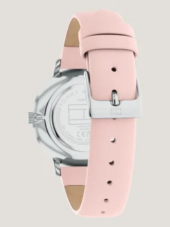 Zegarki*Tommy Hilfiger Stalowy Zegarek Ze Skórzanym Paskiem SILVER
