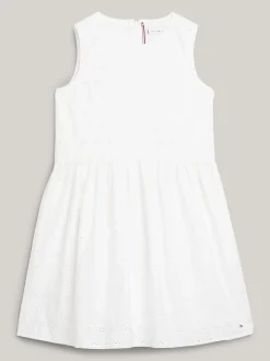 Sukienki*Tommy Hilfiger Sukienka Bez Rękawów Z Monogramem TH WHITE