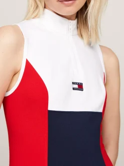 Sukienki*Tommy Hilfiger Sukienka Bodycon Z Blokami Kolorów I Naszywką WHITE / MULTI