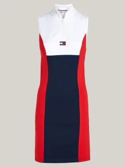 Sukienki*Tommy Hilfiger Sukienka Bodycon Z Blokami Kolorów I Naszywką WHITE / MULTI