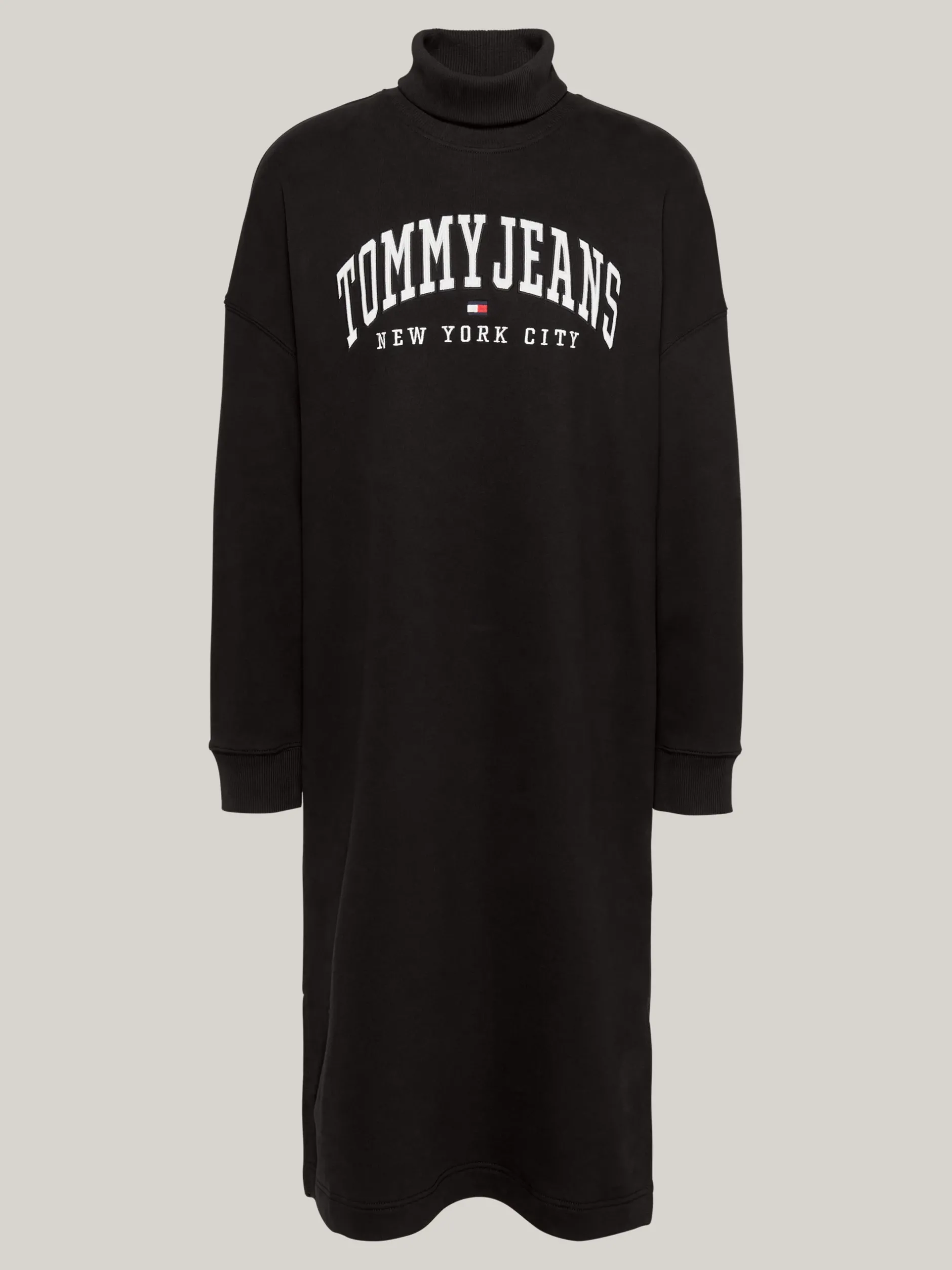Sukienki*Tommy Hilfiger Sukienka Dresowa Midi Z Półgolfem BLACK