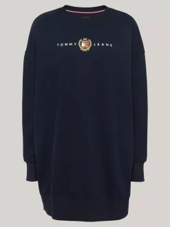 Sukienki*Tommy Hilfiger Sukienka Dresowa Mini Z Wyhaftowanym Logo DARK NIGHT NAVY