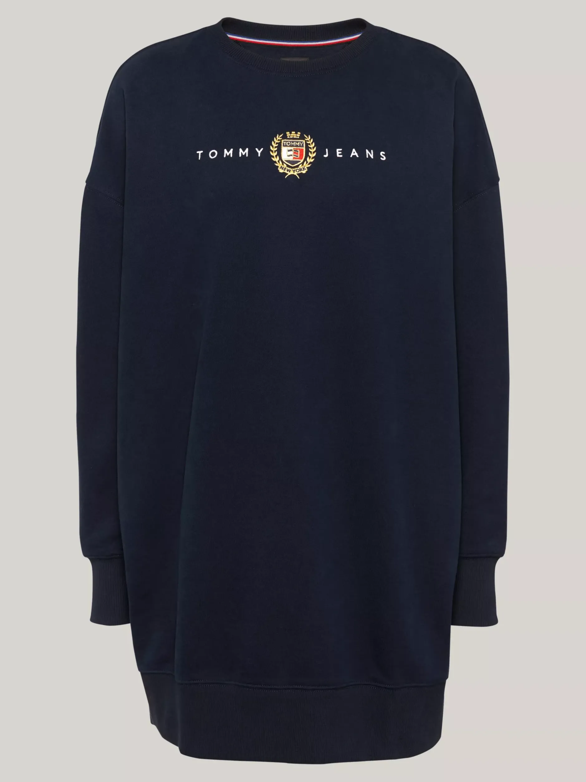Sukienki*Tommy Hilfiger Sukienka Dresowa Mini Z Wyhaftowanym Logo DARK NIGHT NAVY