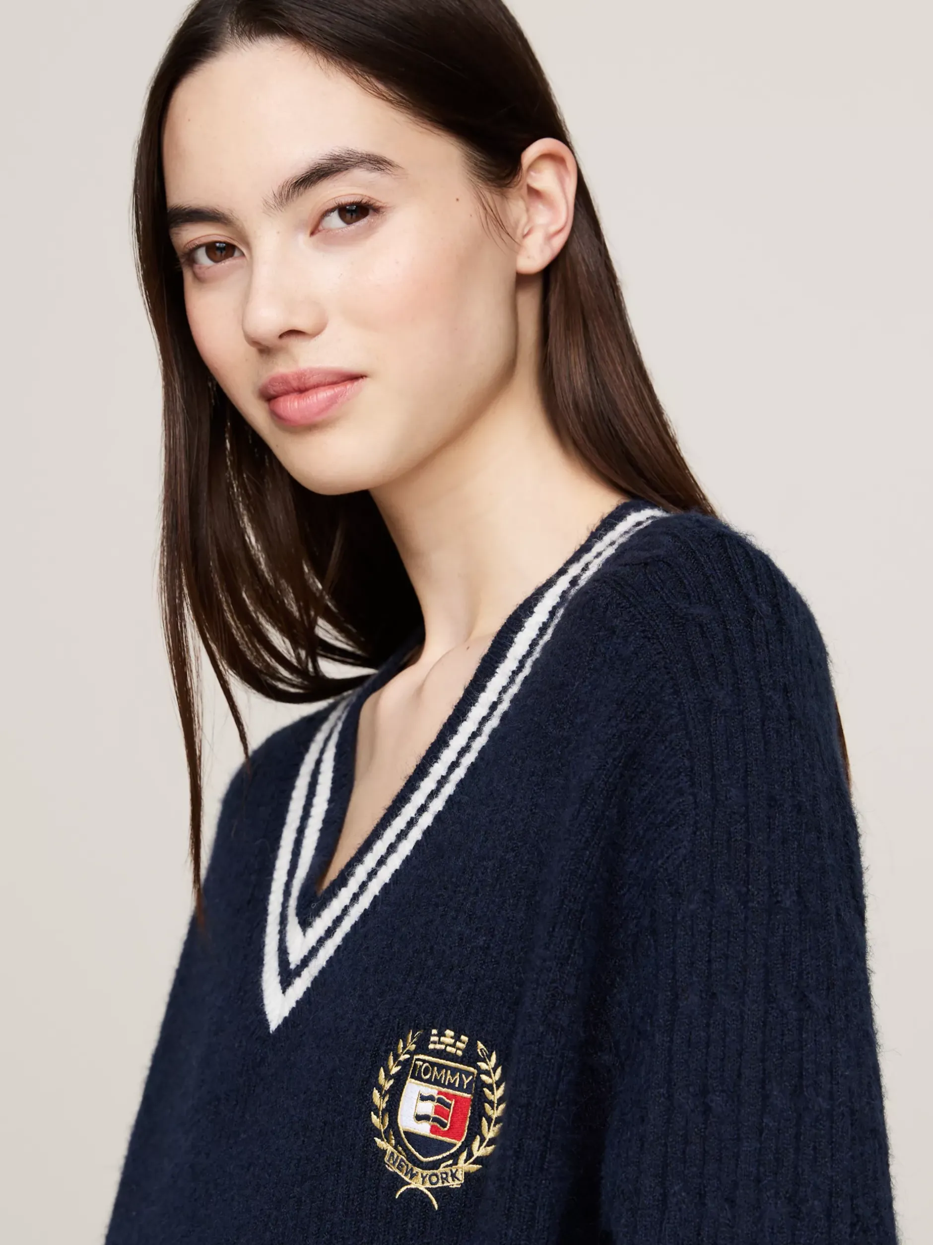 Sukienki*Tommy Hilfiger Sukienka Dzianinowa Hilfiger Prep DARK NIGHT NAVY