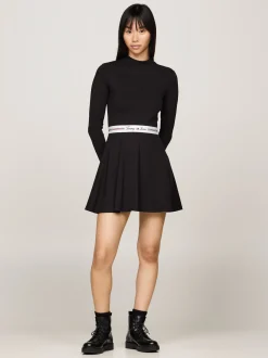 Sukienki*Tommy Hilfiger Sukienka Mini Z Półgolfem BLACK