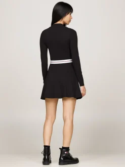 Sukienki*Tommy Hilfiger Sukienka Mini Z Półgolfem BLACK