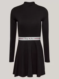 Sukienki*Tommy Hilfiger Sukienka Mini Z Półgolfem BLACK