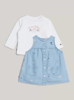 Dziewczynki|Chłopcy*Tommy Hilfiger Sukienka W Kwiaty W Zestawie Z Longsleeve’em DENIM LIGHT