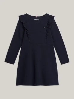 Sukienki*Tommy Hilfiger Sukienka Z Falbanami I Długim Rękawem DESERT SKY
