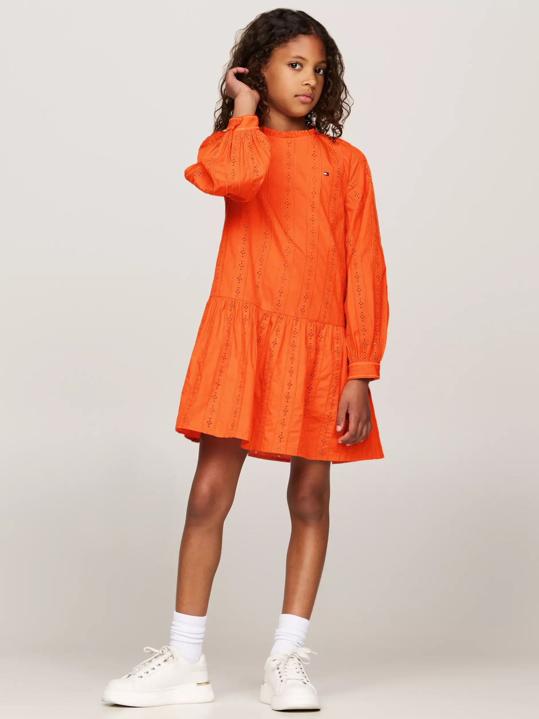Sukienki*Tommy Hilfiger Sukienka Z Logo Hilfiger Monotype ORANGE THUNDER