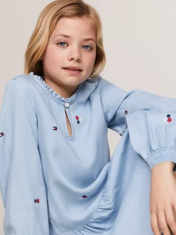 Sukienki*Tommy Hilfiger Sukienka Z Rozszerzanym Dołem DENIM MEDIUM
