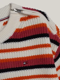 Dzianina*Tommy Hilfiger Sweter Adaptive O Luźnym Kroju W Paski ANCIENT WHITE STRIPE MULTICOLOR