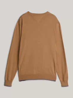 Swetry Z Okrągłym Dekoltem|Swetry*Tommy Hilfiger Sweter Adaptive Z Dodatkiem Jedwabiu SAFARI CANVAS