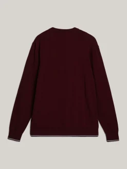 Swetry Z Okrągłym Dekoltem|Swetry*Tommy Hilfiger Sweter Adaptive Z Dodatkiem Jedwabiu DEEP ROUGE