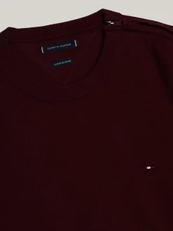 Swetry Z Okrągłym Dekoltem|Swetry*Tommy Hilfiger Sweter Adaptive Z Dodatkiem Jedwabiu DEEP ROUGE